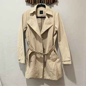 Nude Color Trench Coat with Belt Size 38